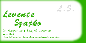 levente szajko business card