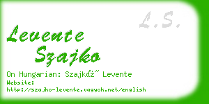 levente szajko business card